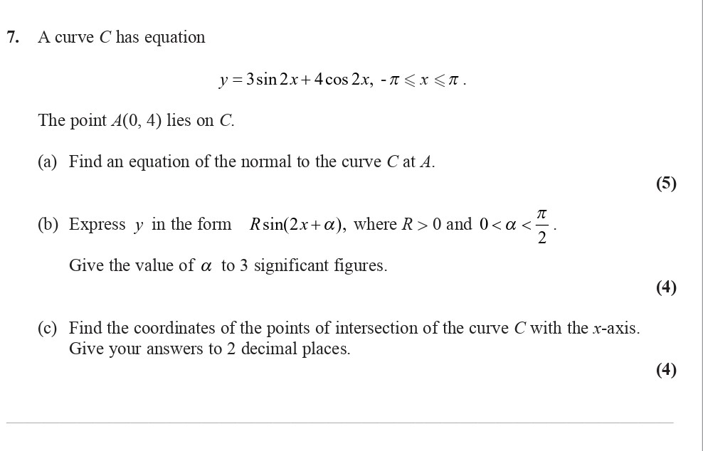 A-curve-C-has-equation--y-=-3sin-2x-+-4cos-2x,--π-≤-x-≤-π-Edexcel-A-Level Maths Pure-Question 8-2008-Paper 6.png